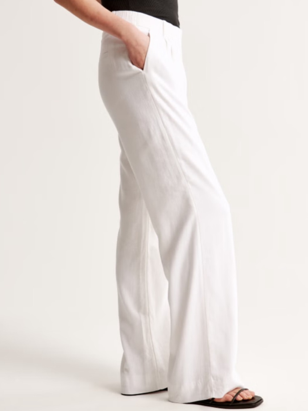 Abercrombie & Fitch 55% linen Ultra High, Wide Leg White Women Sz 2